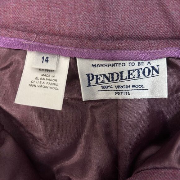 Vintage Pendleton Women's Size 14 Purple 100% Virgin Wool Pants Trousers USA - Picture 2 of 13